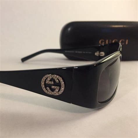 gucci 2526|GUCCI VINTAGE SUNGLASSES BLACK GG RHINESTONES .